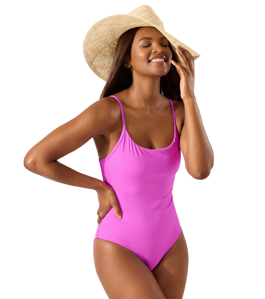 Tommy Bahama Women's Palm Modern Reversible Maillot One Piece Swimsuit