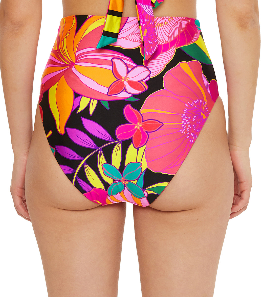 Trina Turk Women's Solar Floral Reversible High Waist Bikini Bottom
