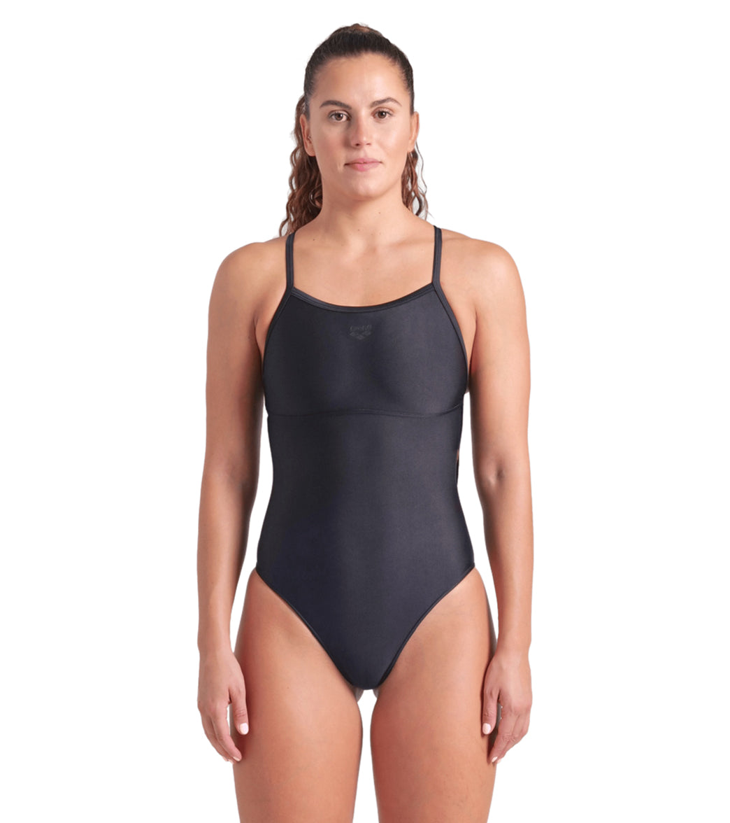 Arena Women's Solid Light Drop Back Chlorine Resistant One Piece Swimsuit