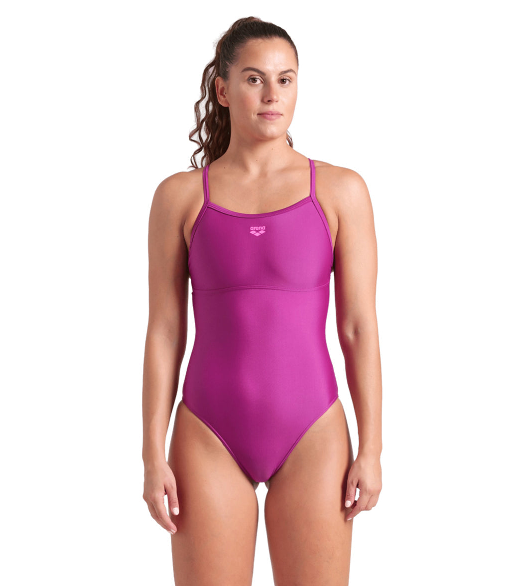Arena Women's Solid Light Drop Back Chlorine Resistant One Piece Swimsuit