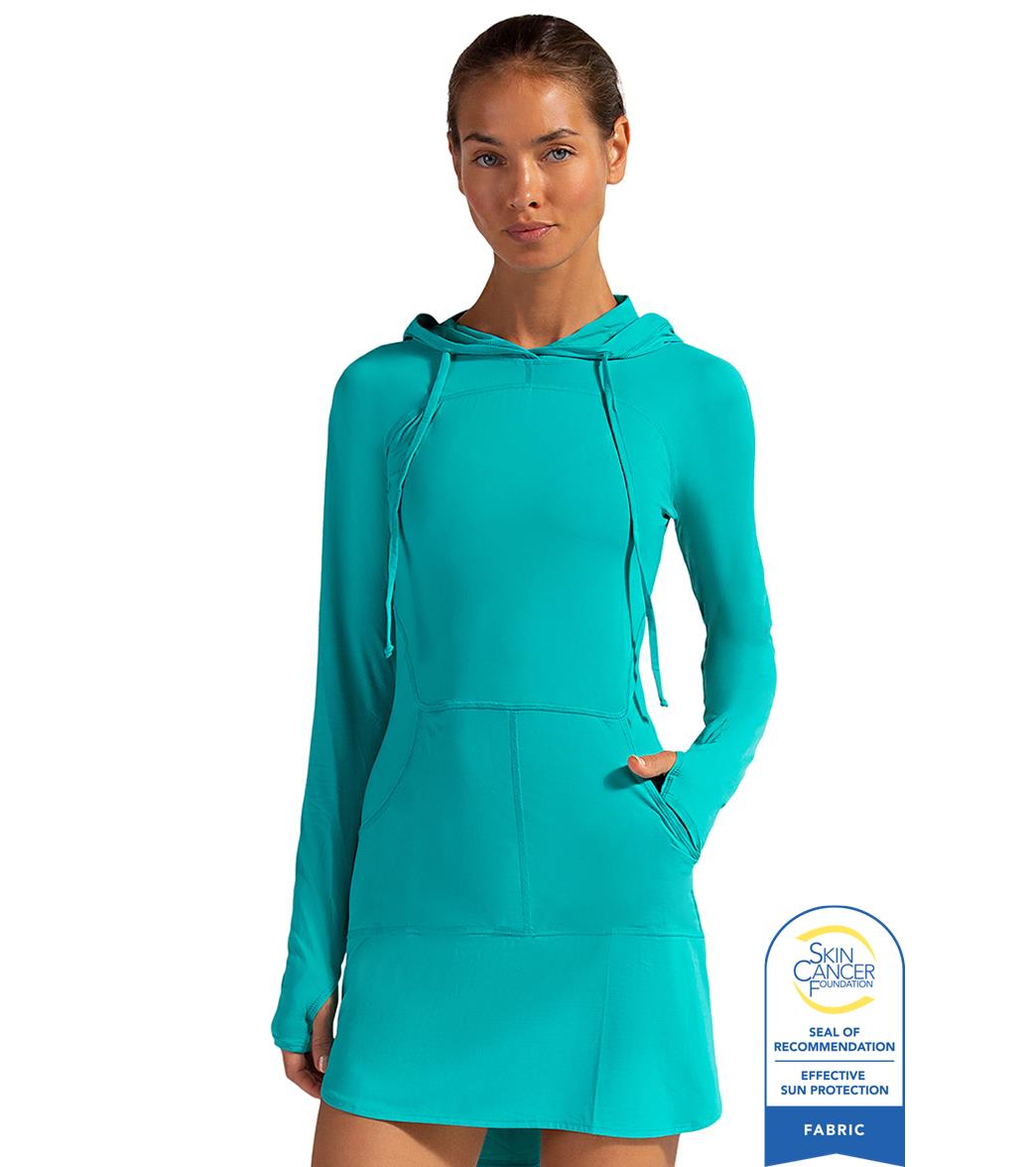 Bloq UV Women's Hooded Long Sleeve UPF 50 Sun Dress