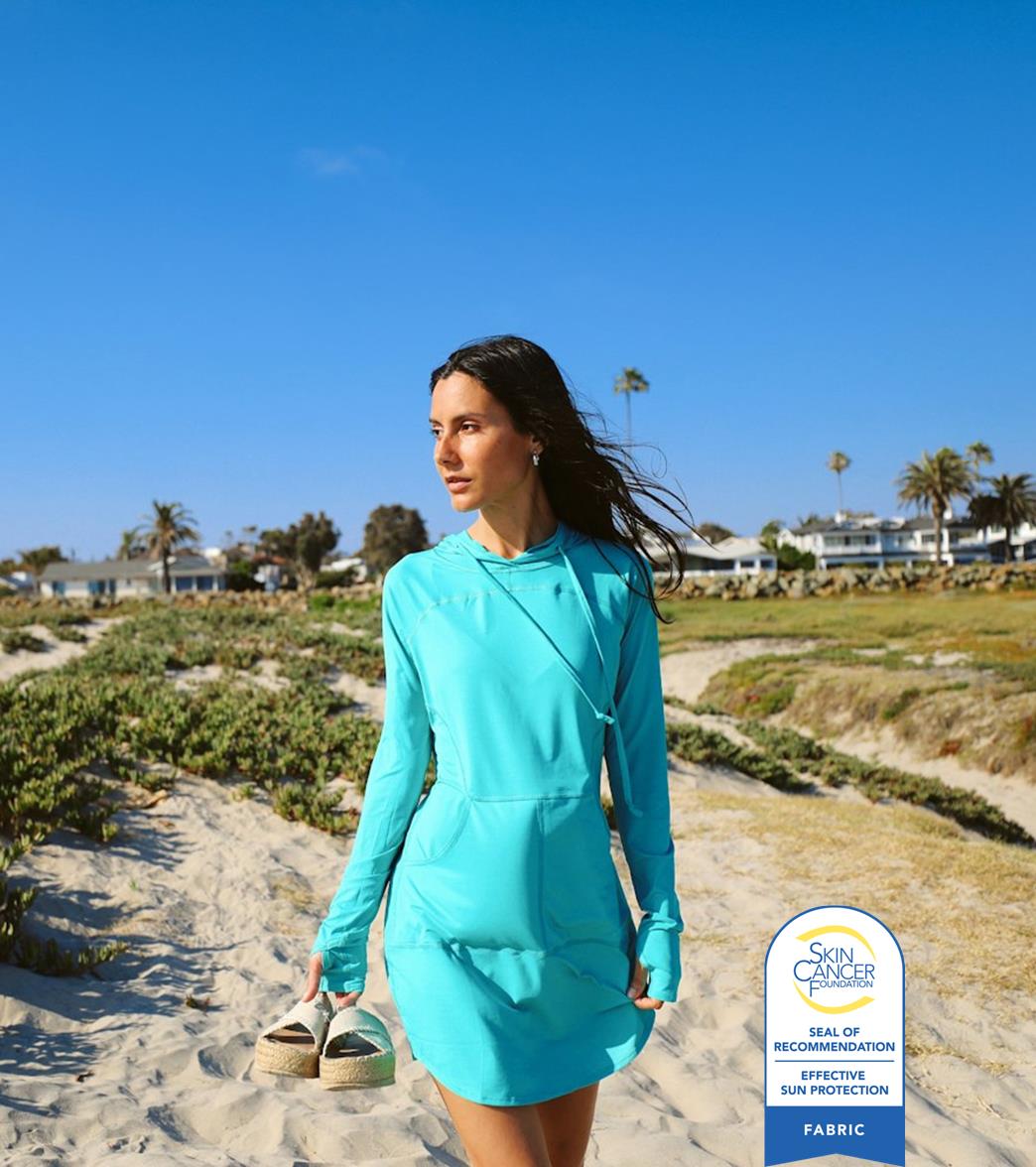 Bloq UV Women's Hooded Long Sleeve UPF 50 Sun Dress