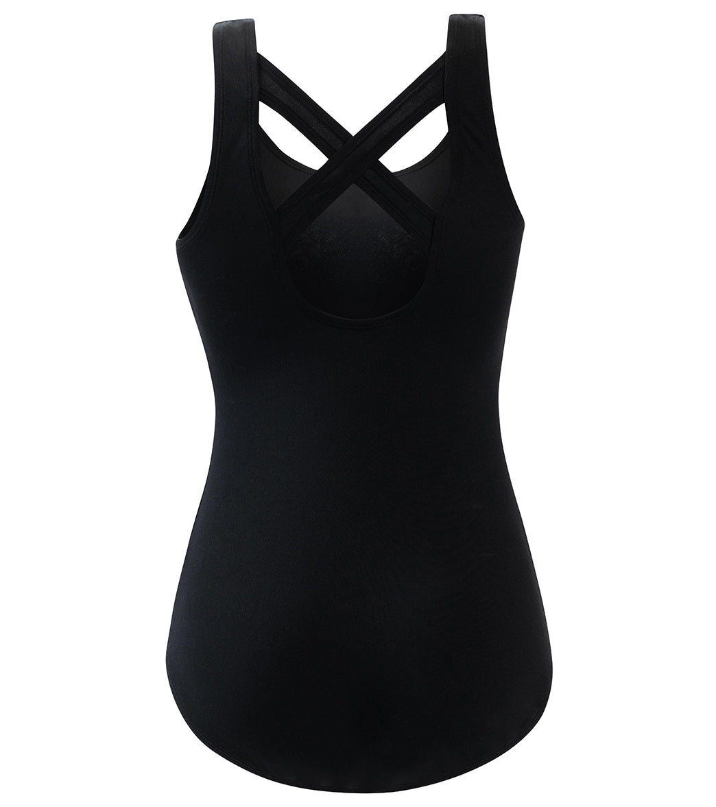 Dolfin Women's Aquashape Conservative Solid Cross Back One Piece Swimsuit