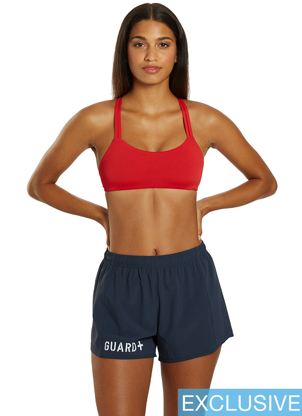 JOLYN Women's Janie 2.0 Lifeguard Logo Run Short