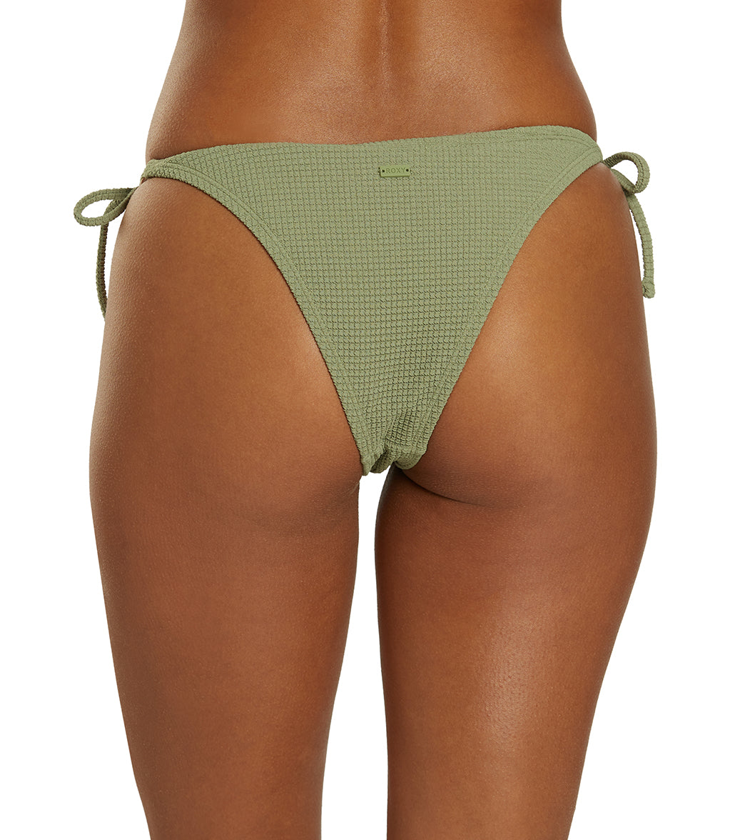 Roxy Women's Essaouira Side Tie High Leg Cheeky Bikini Bottom