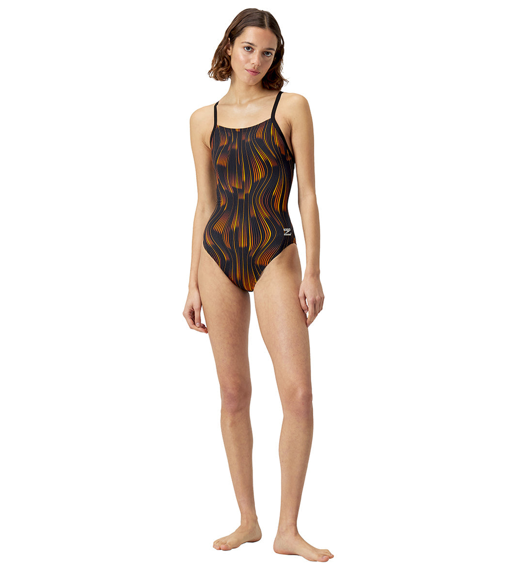Speedo Women's Space Train Flyback One Piece Swimsuit