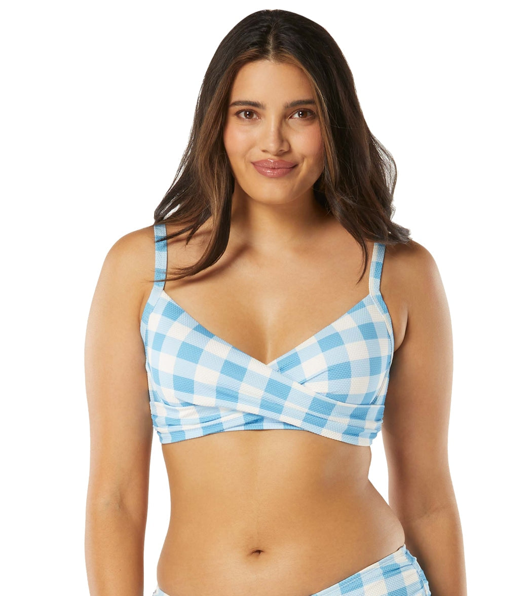 Beach House Women's Summer Gingham Christa Wrap Bikini Top