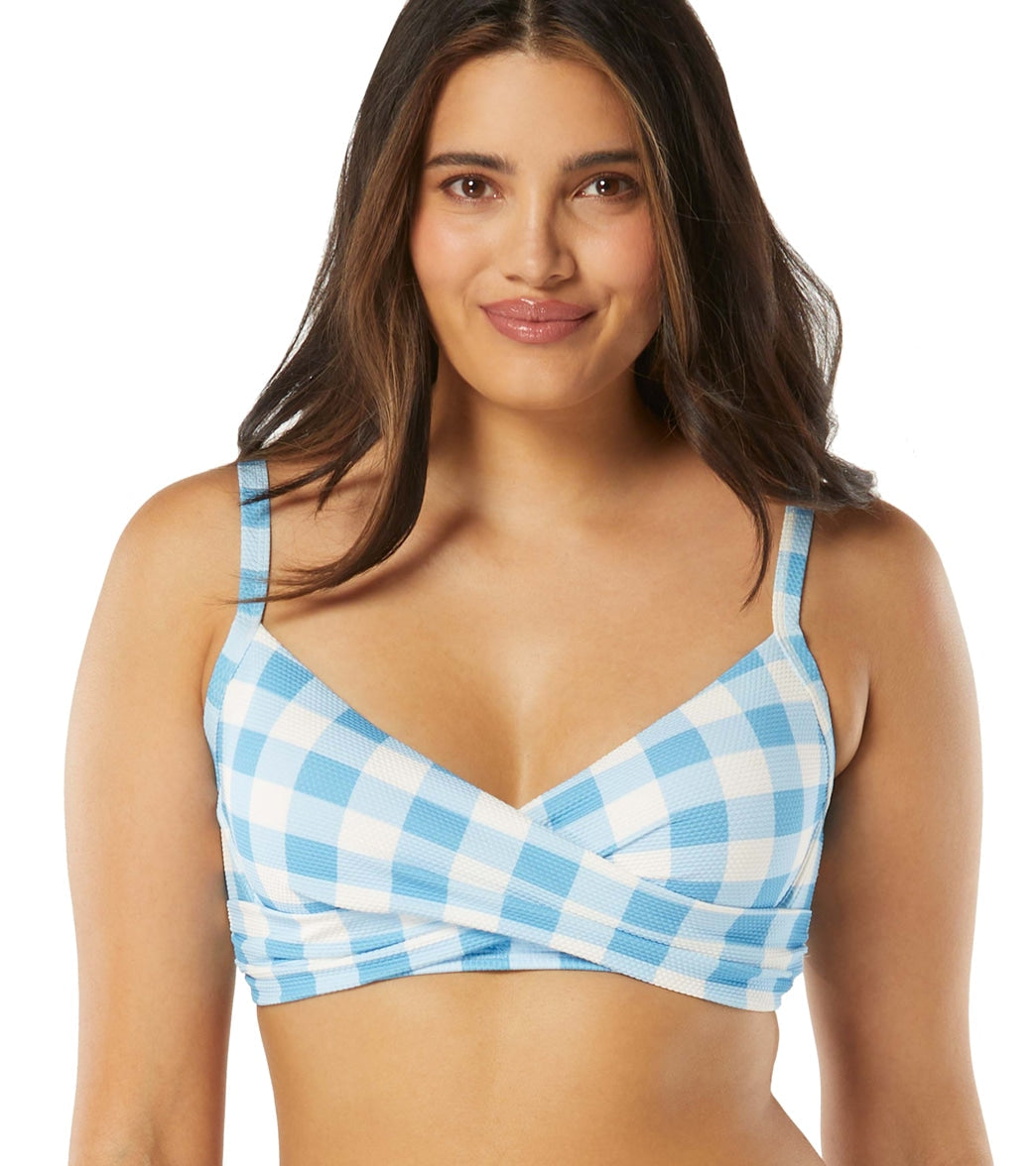 Beach House Women's Summer Gingham Christa Wrap Bikini Top