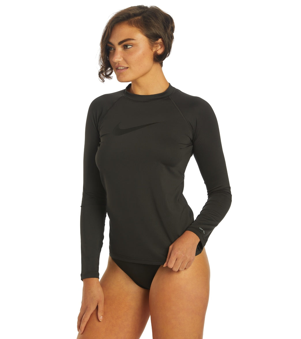 Nike Women's Solid Long Sleeve Hydro Rashguard