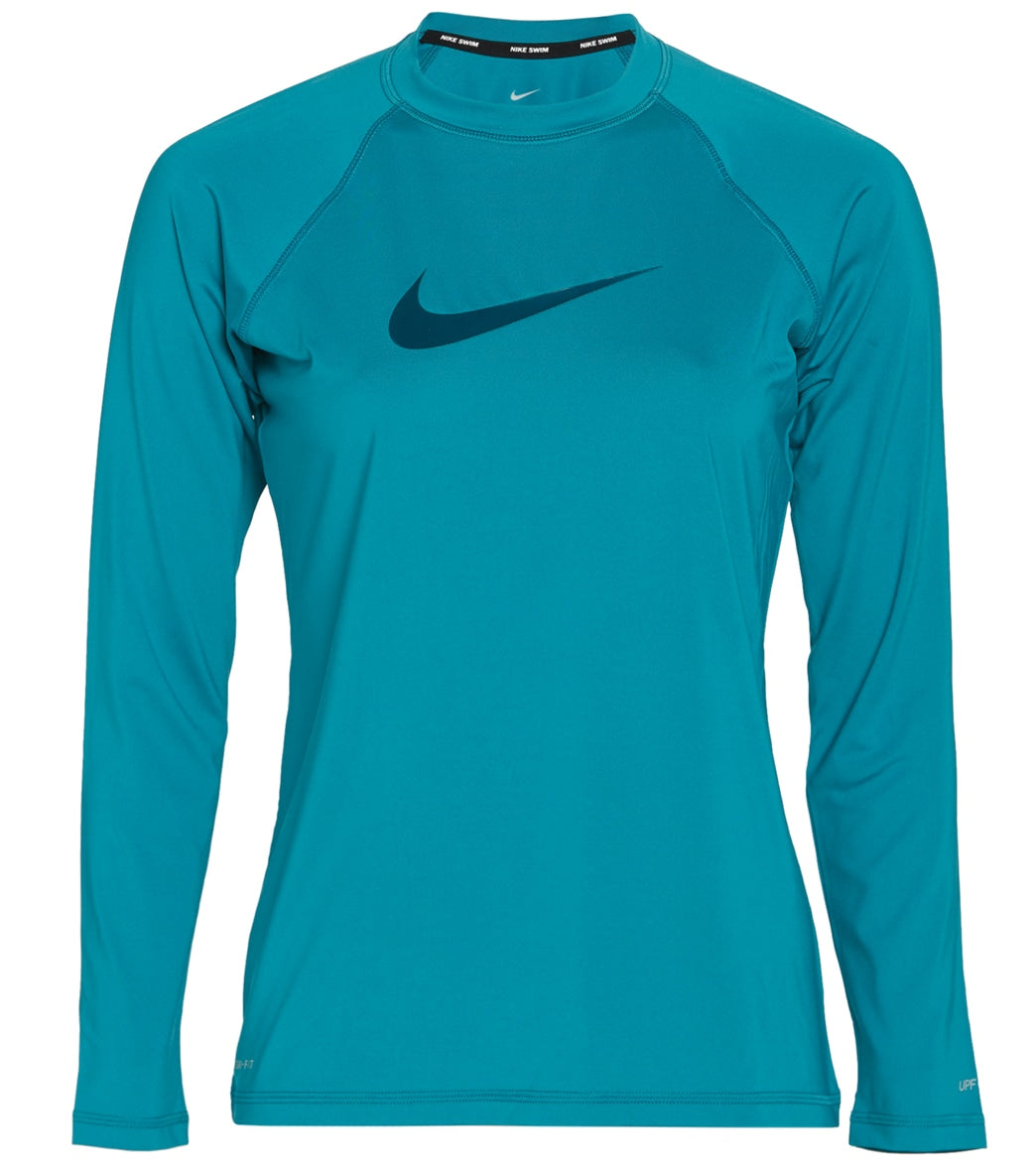 Nike Women's Solid Long Sleeve Hydro Rashguard
