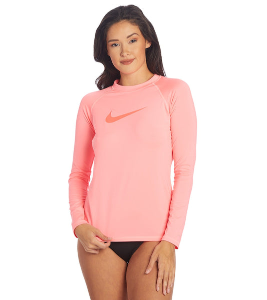 Nike Women's Solid Long Sleeve Hydro Rashguard