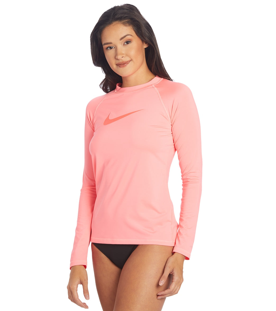 Nike Women's Solid Long Sleeve Hydro Rashguard