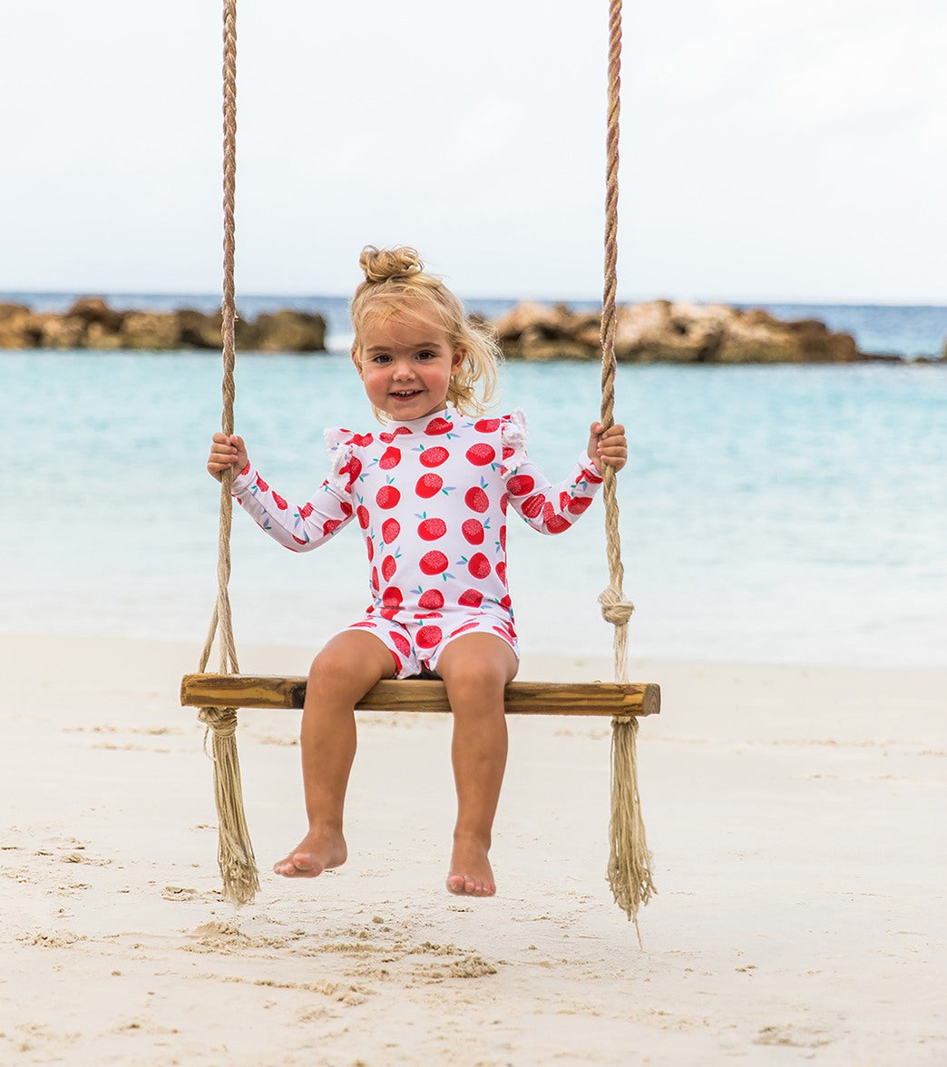 Snapper Rock Girls' Juicy Fruit Long Sleeve One Piece Swimsuit (Baby)