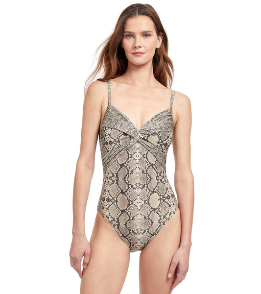 Gottex Women's Python Surplice One Piece Swimsuit