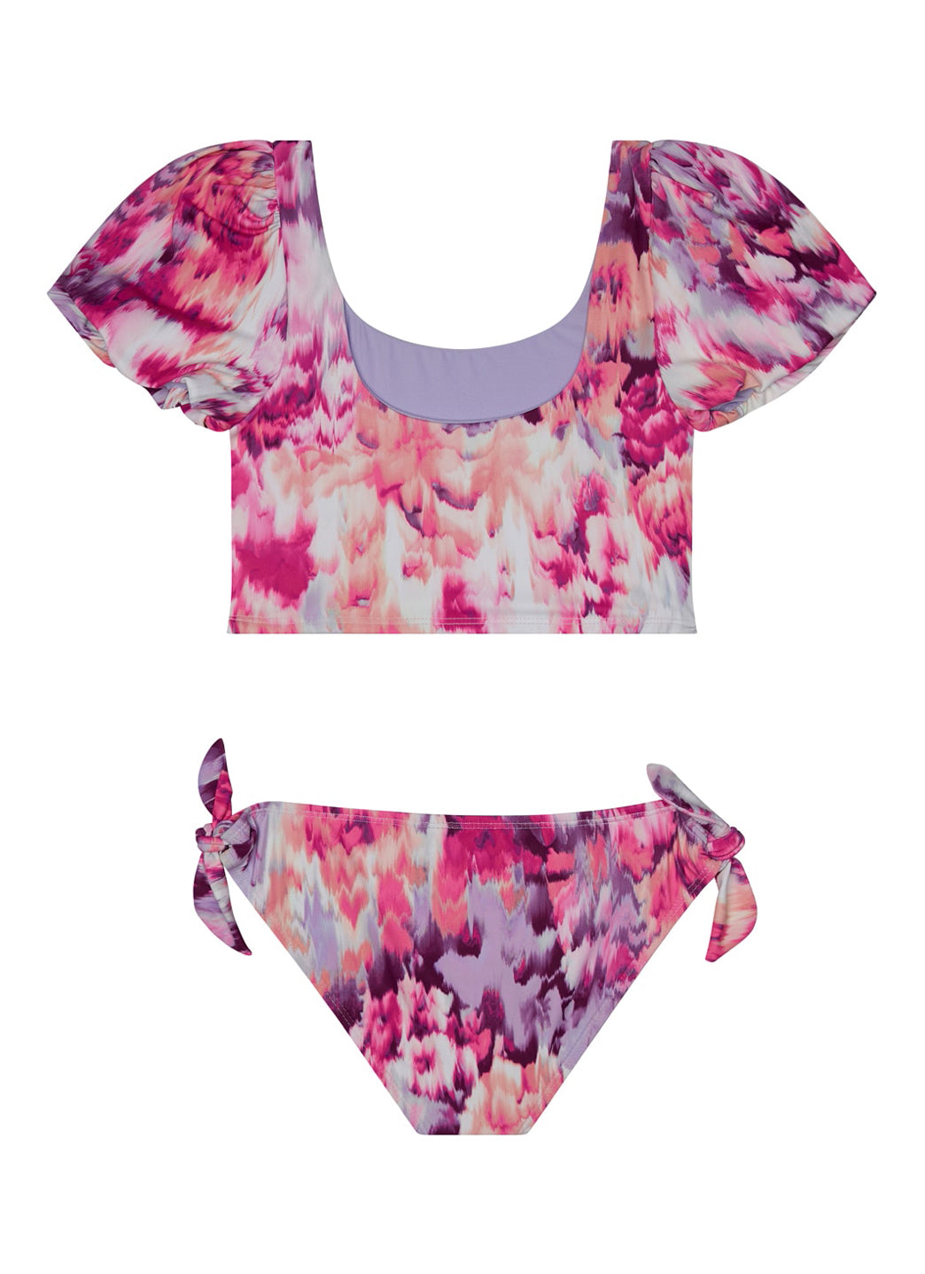 Splendid Girls' Amalfi Floral Puff Sleeve Two Piece Bikini Set (Big Kid)