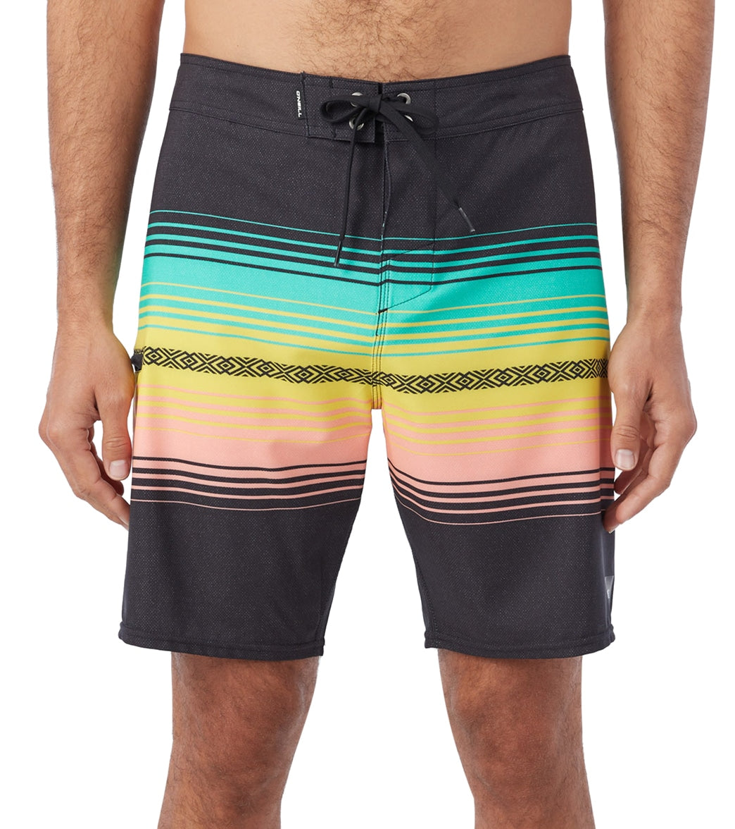 O'Neill Men's 19" Hyperfreak Heat Stripe Line Board Shorts