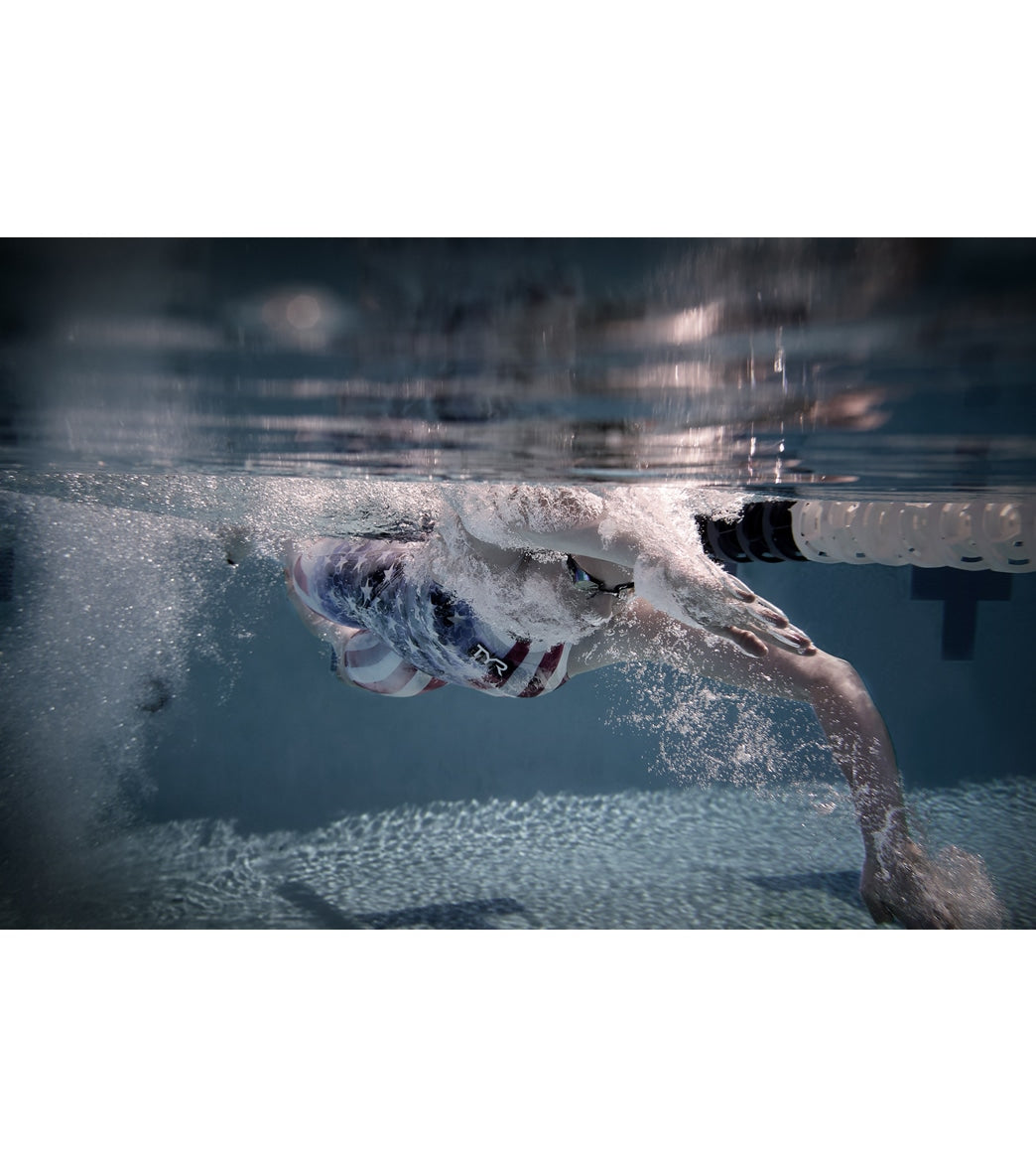 TYR Women's Avictor Supernova USA Closed Back Tech Suit Swimsuit