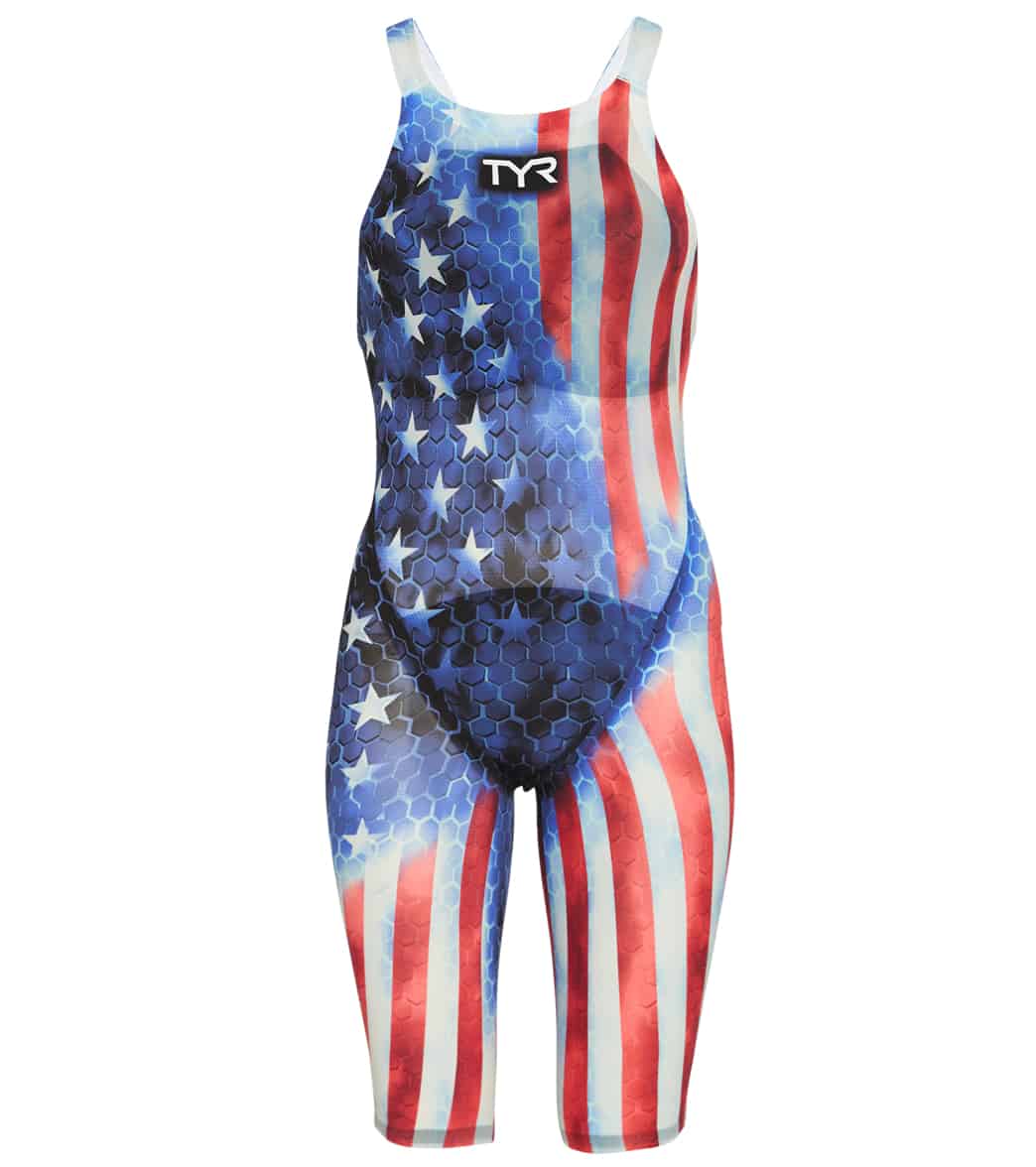 TYR Women's Avictor Supernova USA Closed Back Tech Suit Swimsuit