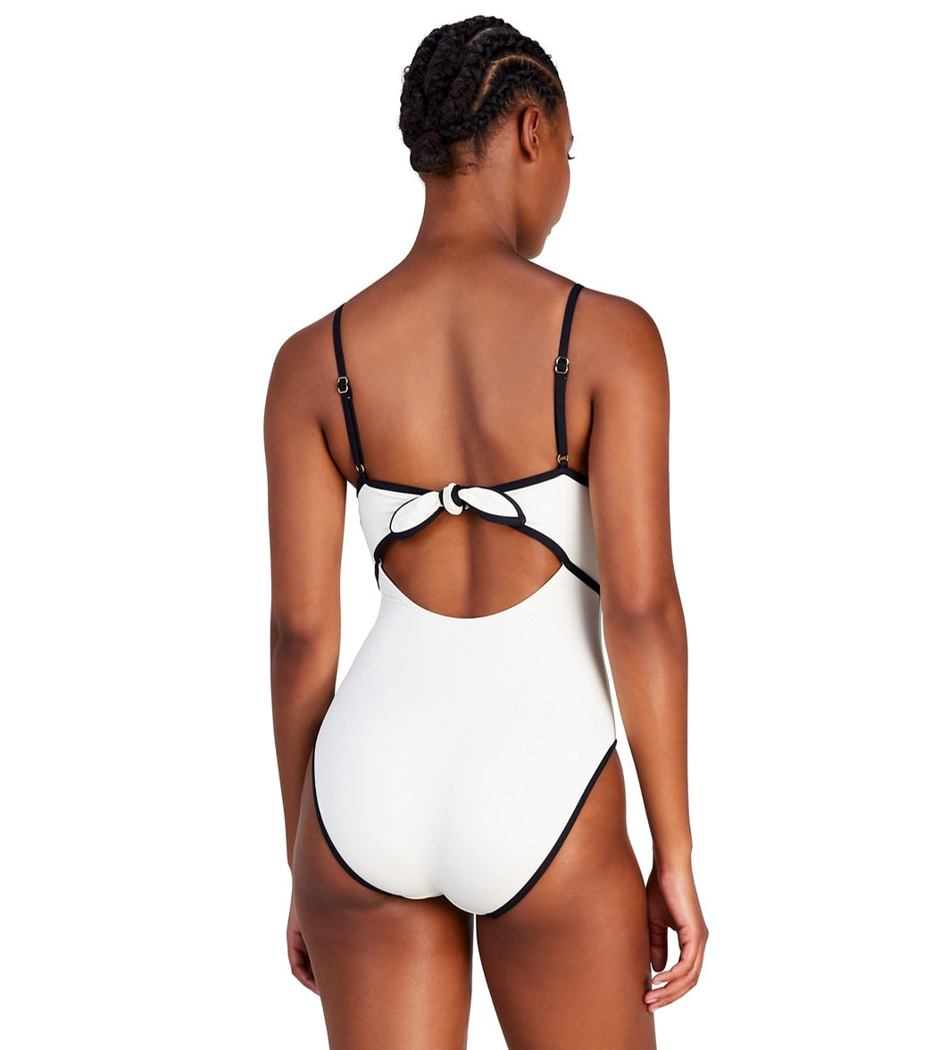 Kate Spade New York Women's Contrast Solidss Cut Out One Piece Swimsuit