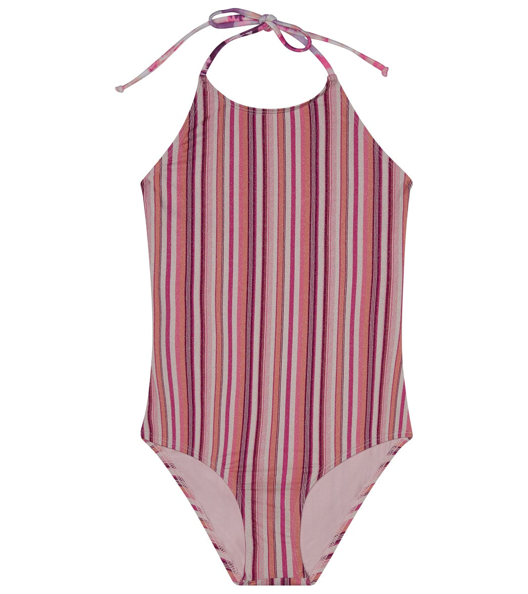 Splendid Girls' Lurex Stripe One Piece Swimsuit (Big Kid)