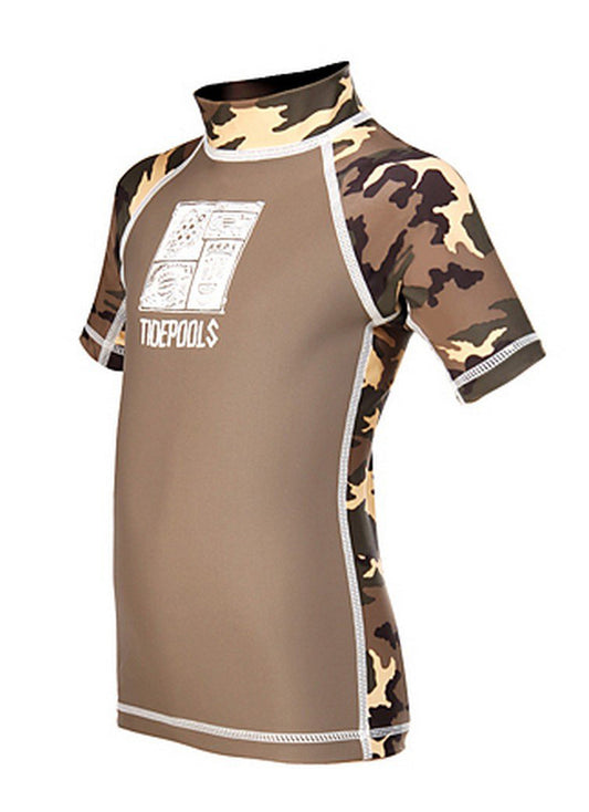 Tidepools Boys' Camouflage S/S Rash Guard