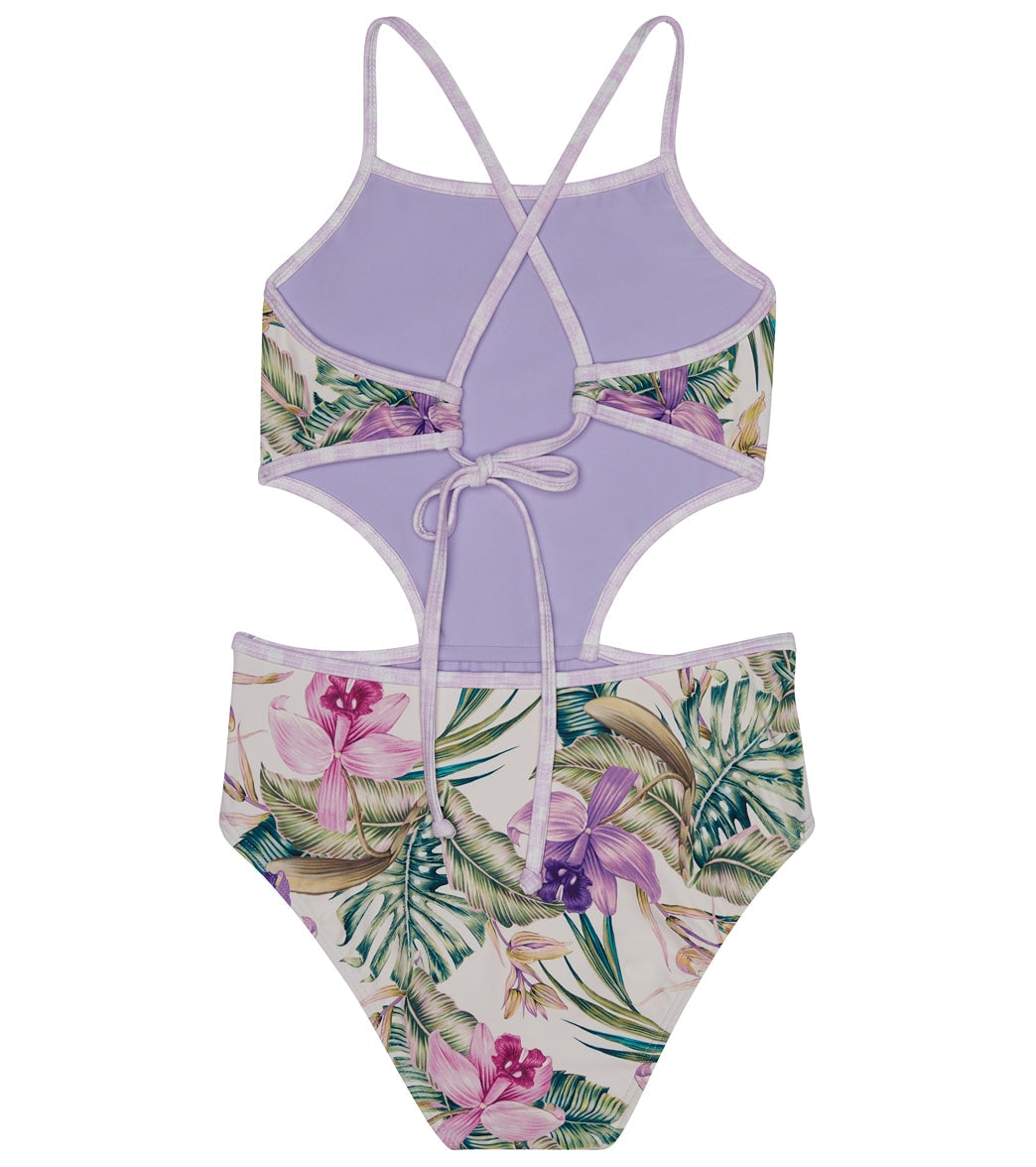 Splendid Girls' Panama Garden Cutout One Piece Swimsuit (Big Kid)