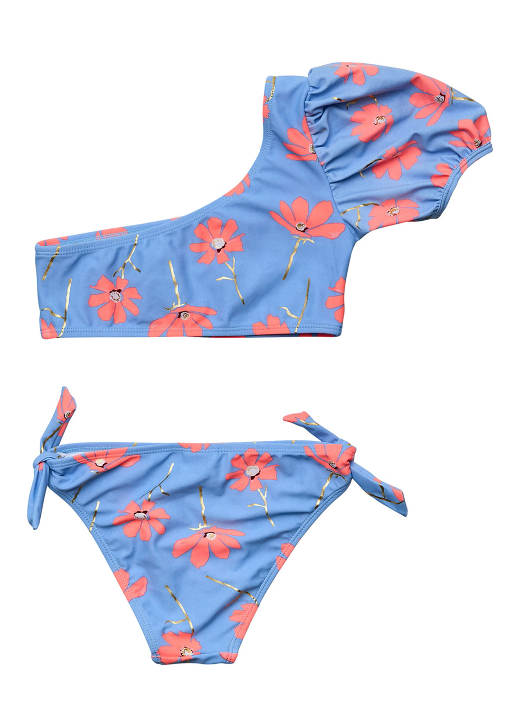 Snapper Rock Girls' Beach Bloom One Shoulder Two Piece Bikini Set (Big Kid)