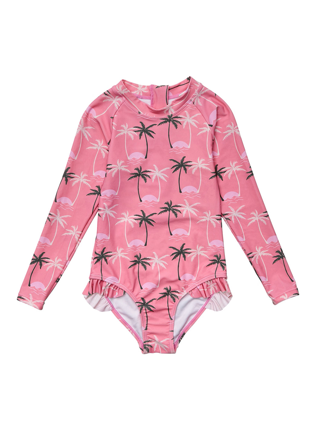 Snapper Rock Girls' Palm Paradise Long Sleeve One Piece Swimsuit (Toddler, Little Kid, Big Kid)
