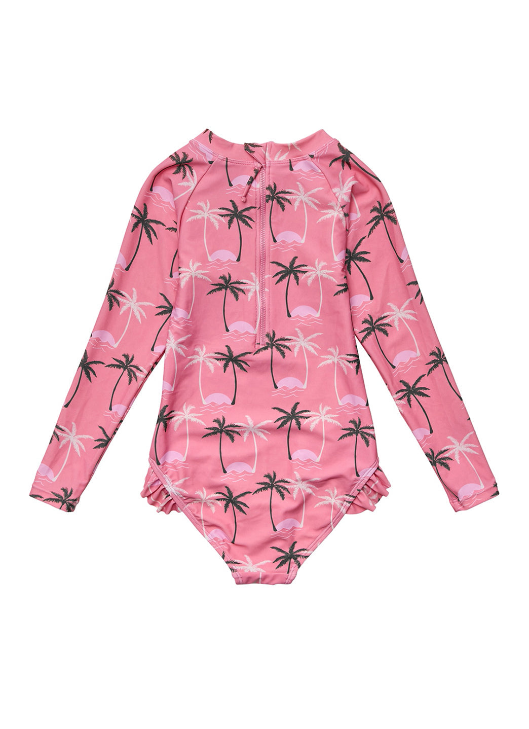 Snapper Rock Girls' Palm Paradise Long Sleeve One Piece Swimsuit (Toddler, Little Kid, Big Kid)