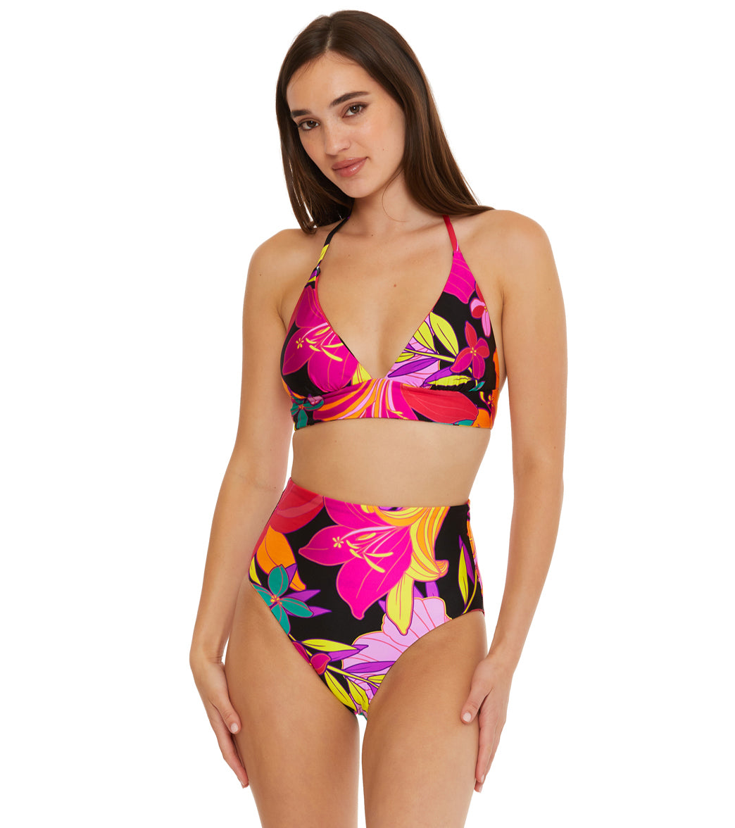 Trina Turk Women's Solar Floral Reversible Halter Bikini Top