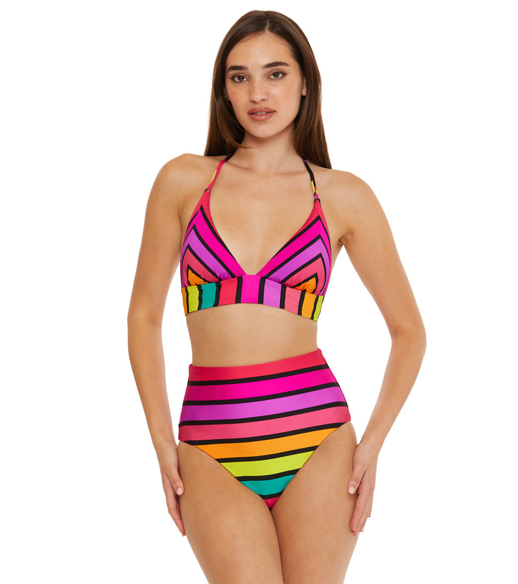 Trina Turk Women's Solar Floral Reversible Halter Bikini Top