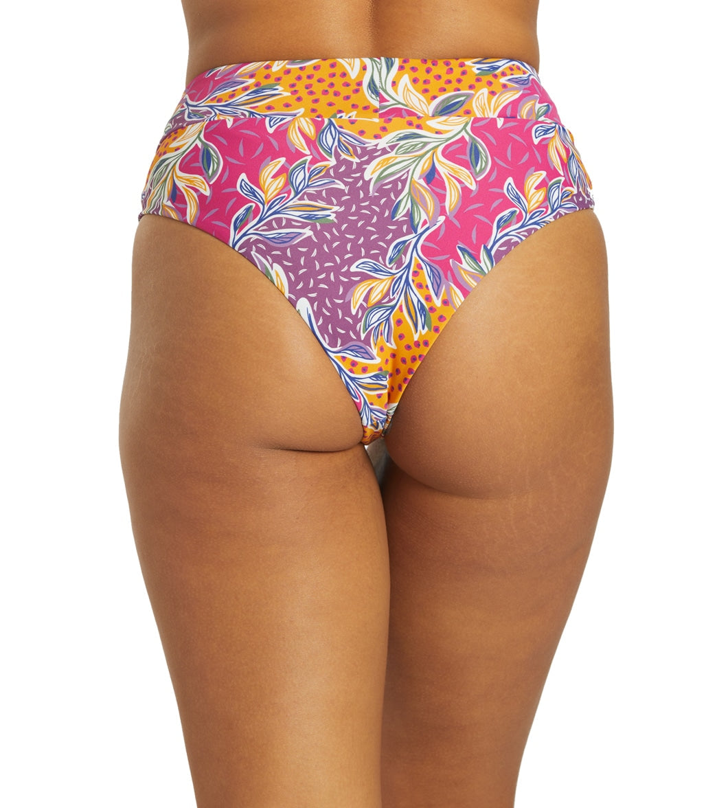 Sporti Active Floral Patchwork High Waisted Cheeky Swim Bottom