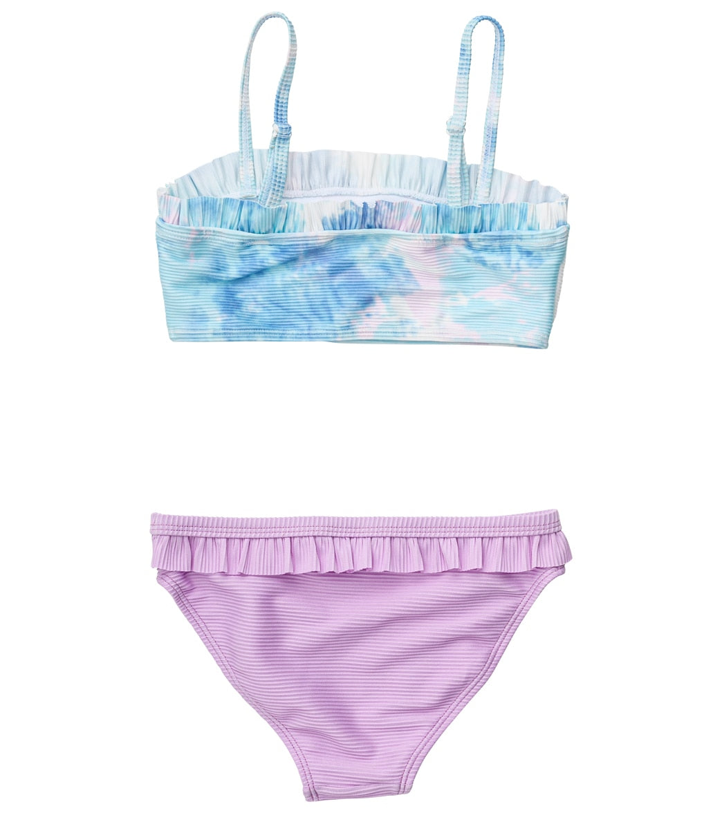 Snapper Rock Girls' Sky Dye Frilled Bandeau Bikini Set (Toddler, Little Kid, Big Kid)