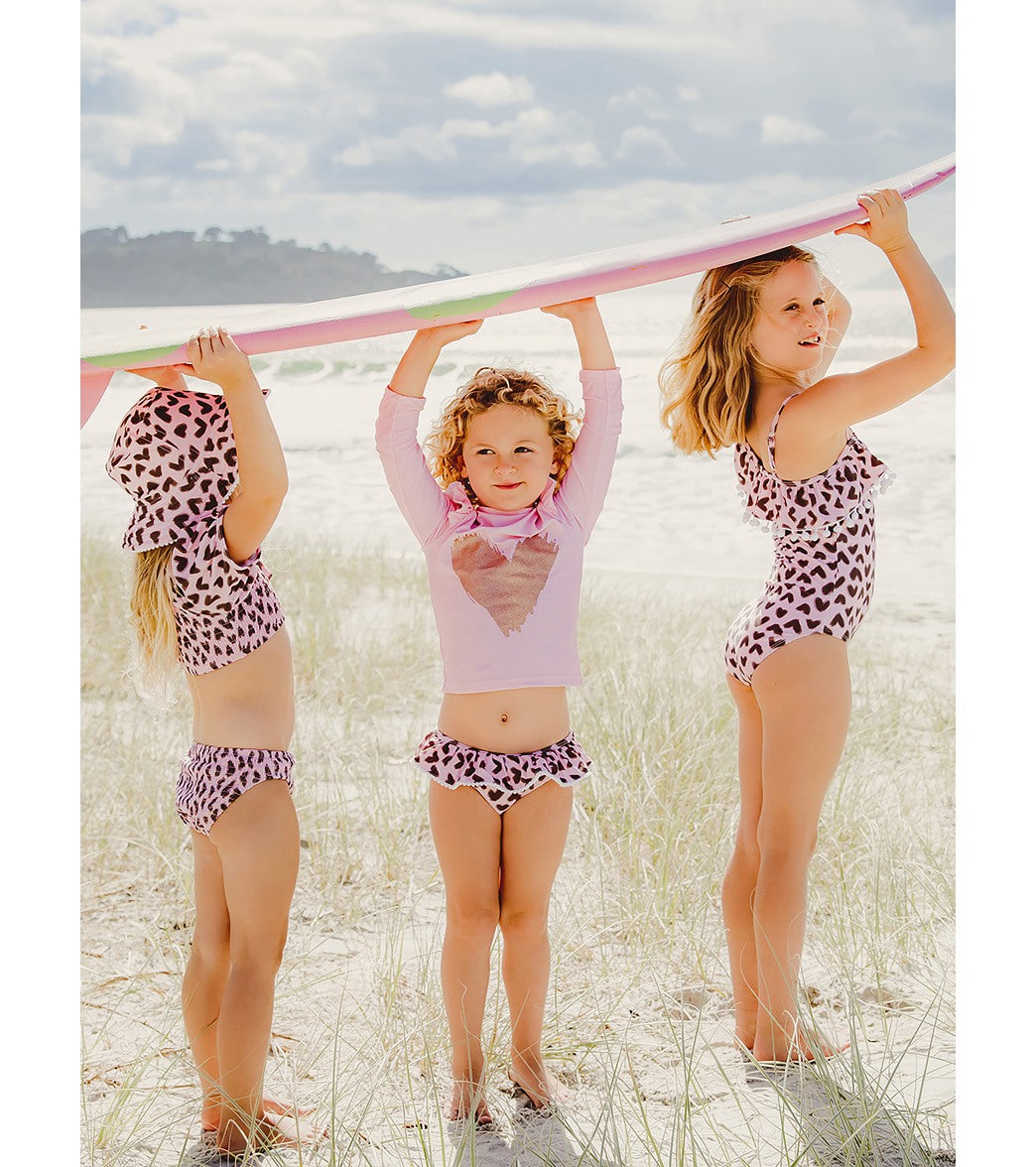 Snapper Rock Girls' Wild Love One Shoulder One Piece Swimsuit (Toddler, Little Kid, Big Kid)