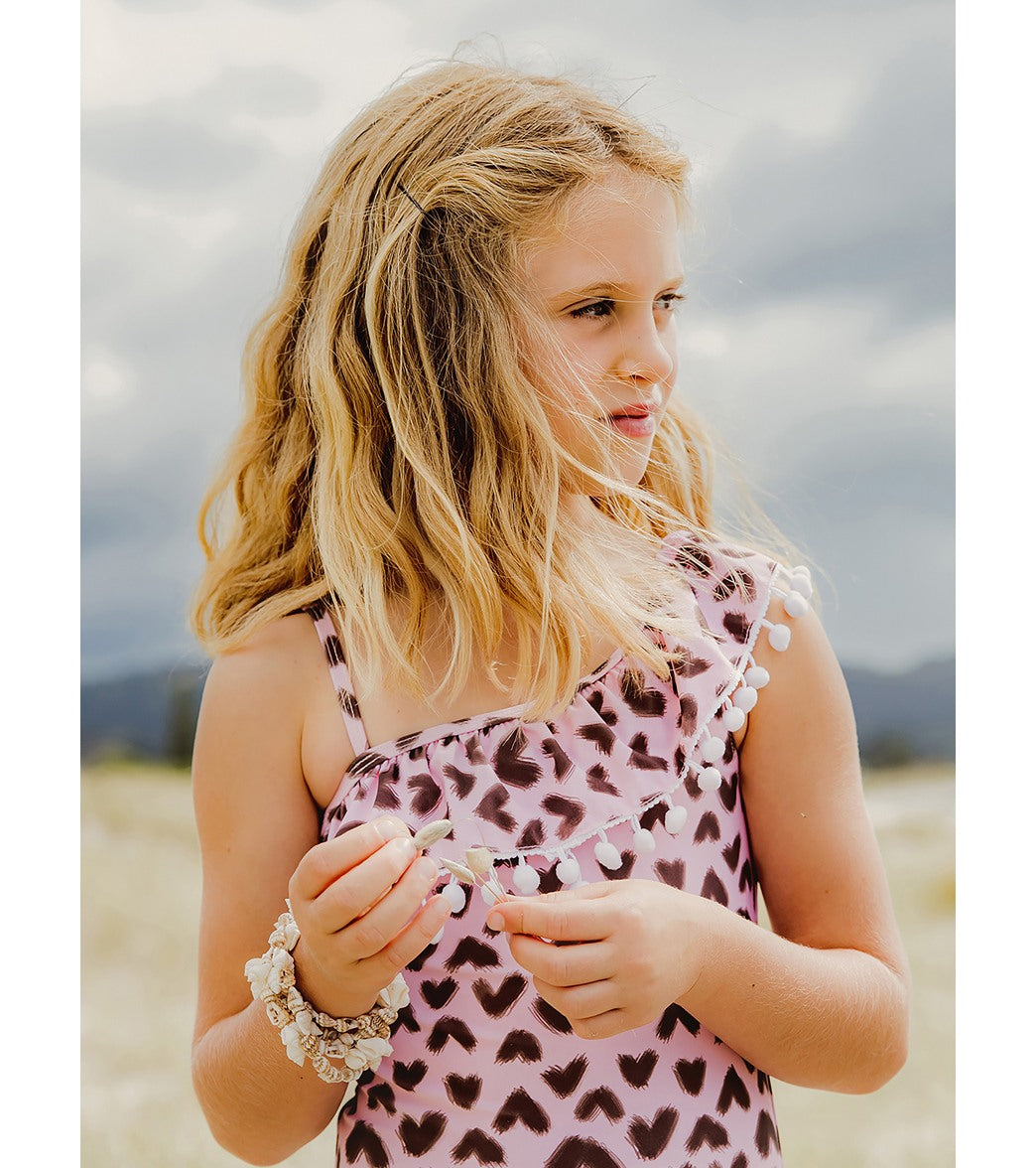 Snapper Rock Girls' Wild Love One Shoulder One Piece Swimsuit (Toddler, Little Kid, Big Kid)