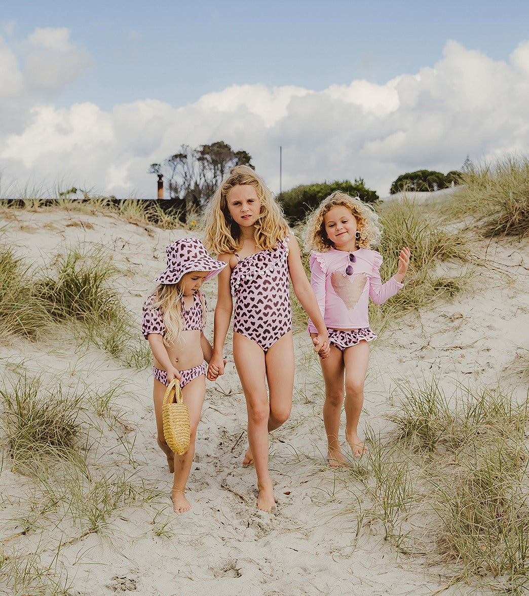 Snapper Rock Girls' Wild Love One Shoulder One Piece Swimsuit (Toddler, Little Kid, Big Kid)