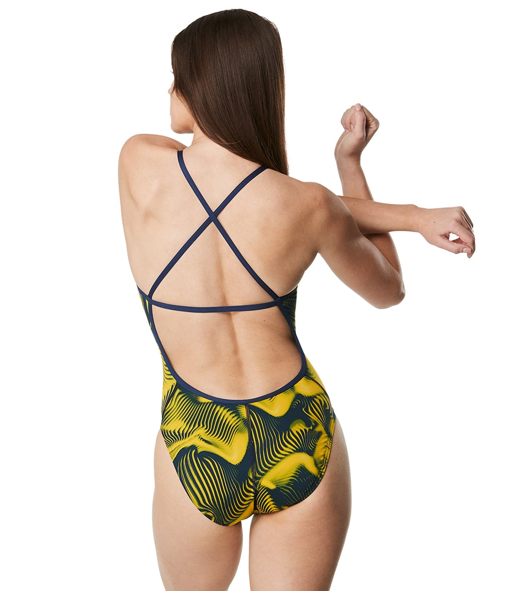 Speedo Women's Fusion Vibe Crossback One Piece Swimsuit
