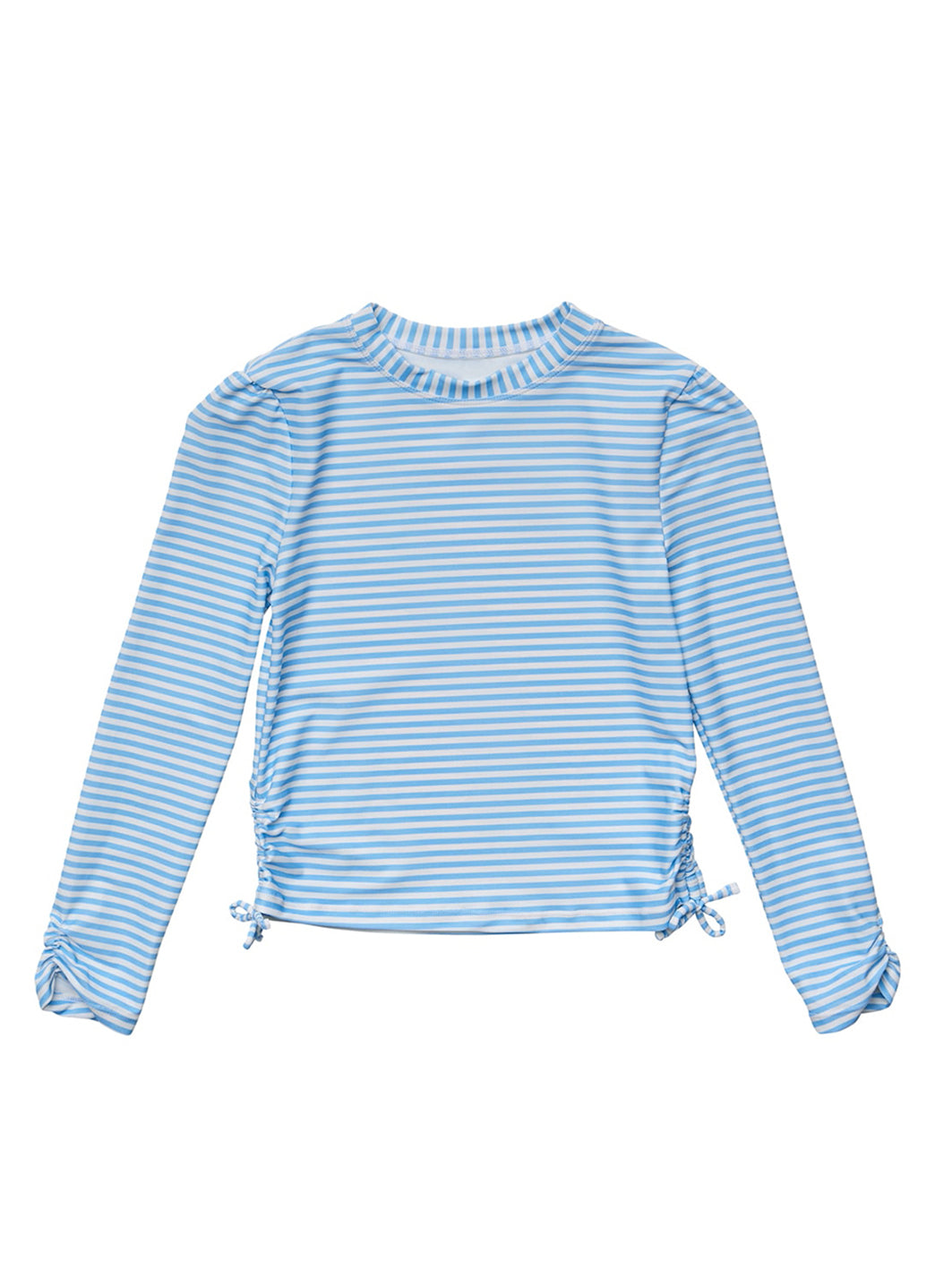 Snapper Rock Girls' Cornflower Stripe Long Sleeve Rashguard (Toddler, Little Kid, Big Kid)