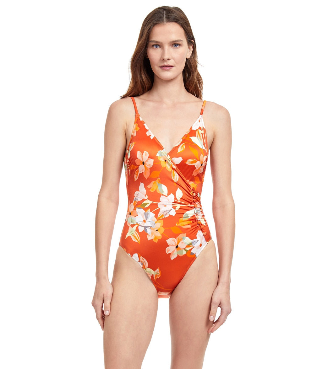 Gottex Women's Amore Am A Feminine Floral One Piece Swimsuit