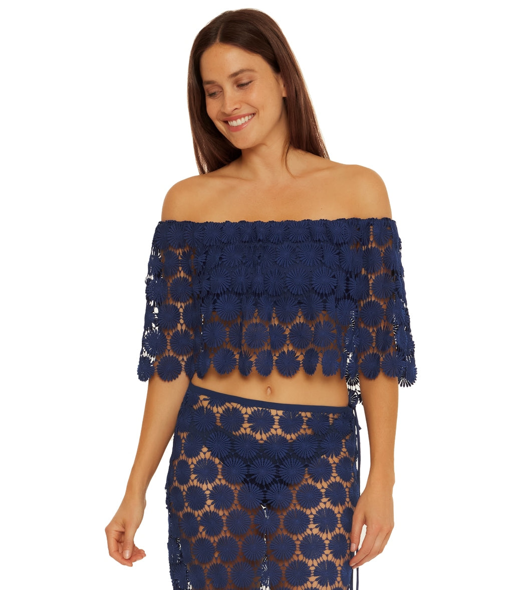 Trina Turk Women's Bardot Off The Shoulder Crop Top