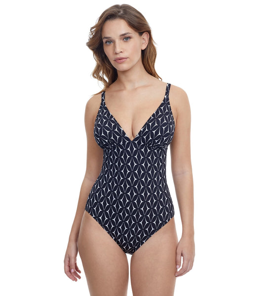 Profile by Gottex Women's Supreme Deep V Neck One Piece Swimsuit