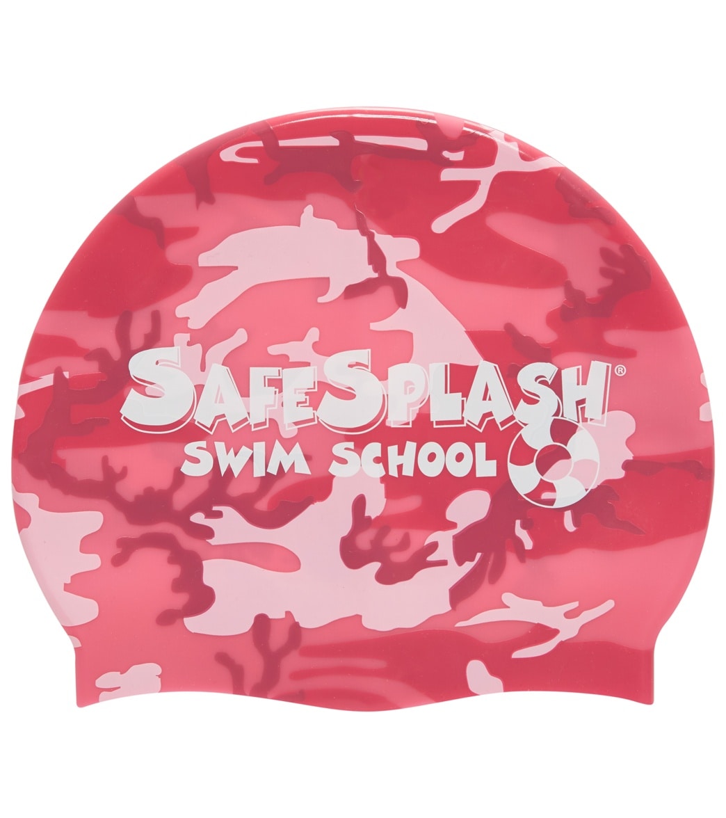 Sporti Safesplash Swim School Camo Silicone Swim Cap