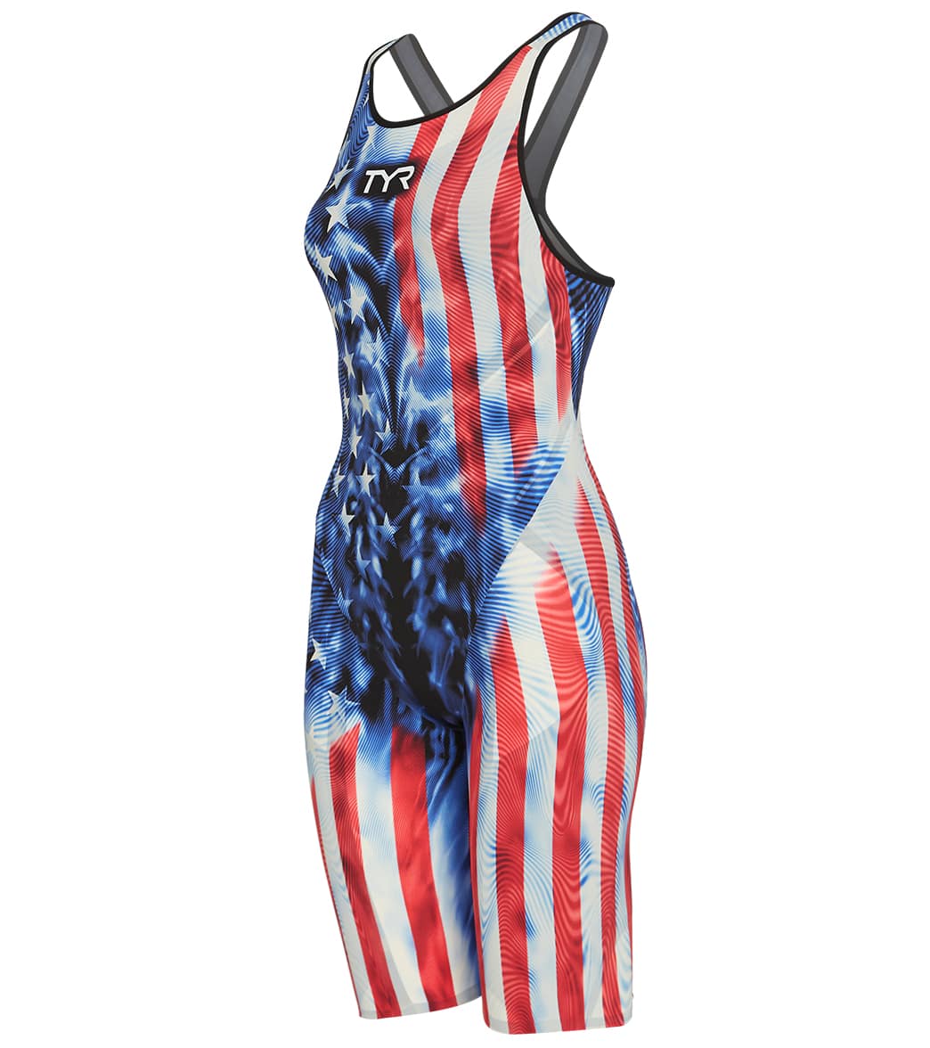 TYR Women's Venzo Genesis USA Open Back Tech Suit Swimsuit