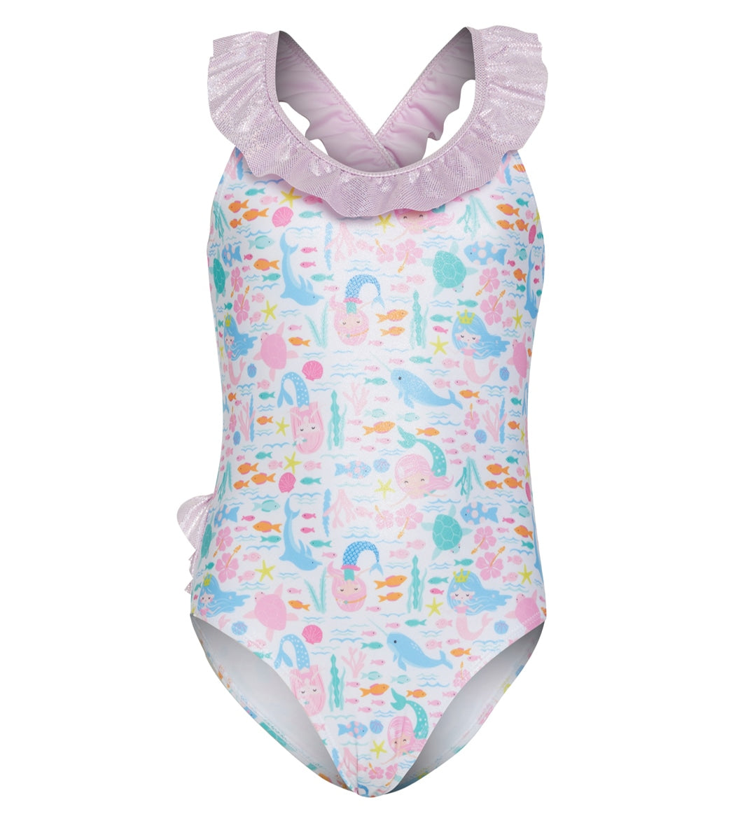 Flap Happy Girls' Fantasea Mermaids Mindy UPF 50+ One Piece Swimsuit (Baby, Toddler, Little Kid)
