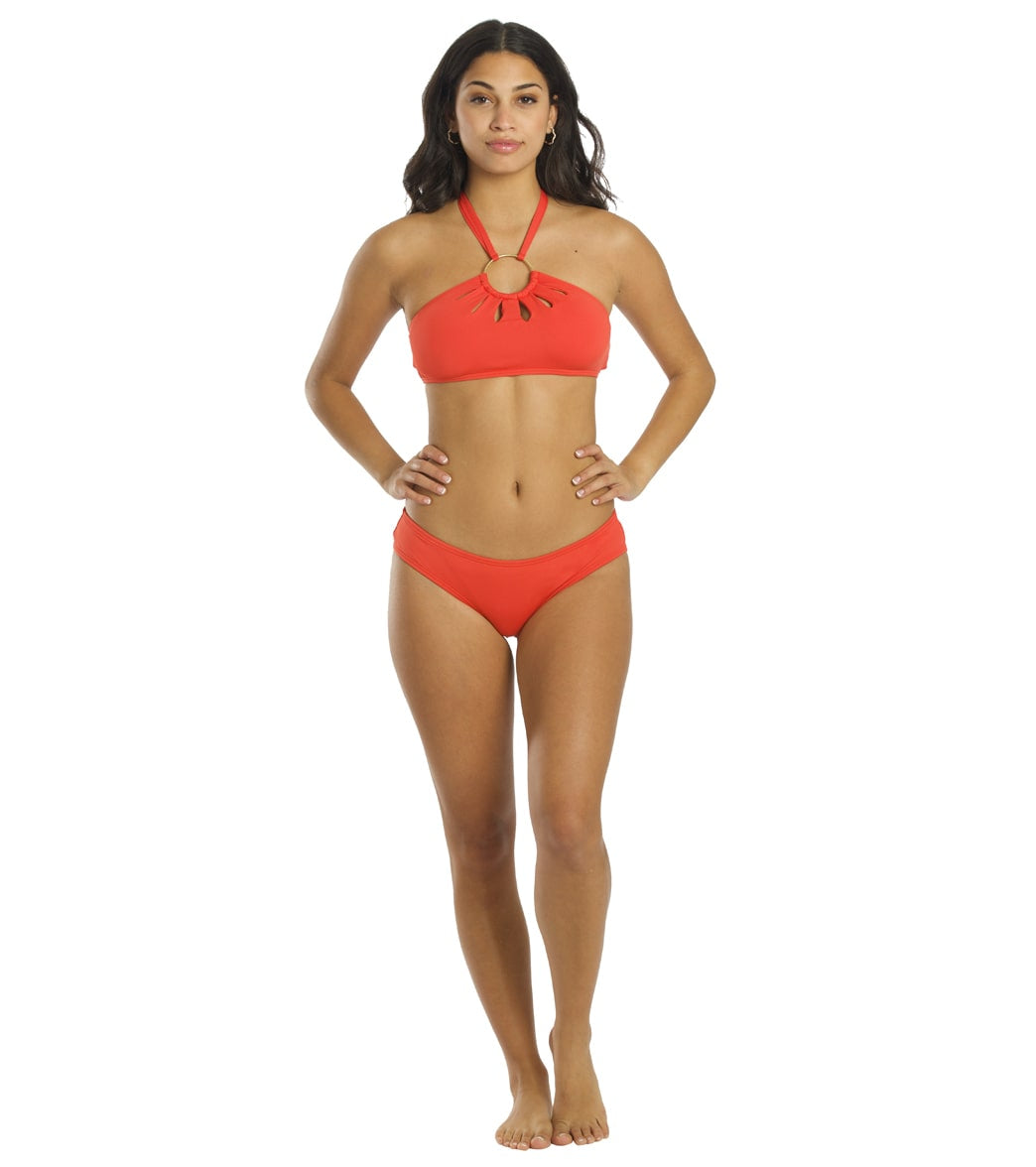 Vince Camuto Women's Serengeti Shades Logo Ring Cut Out Halter Bikini Top