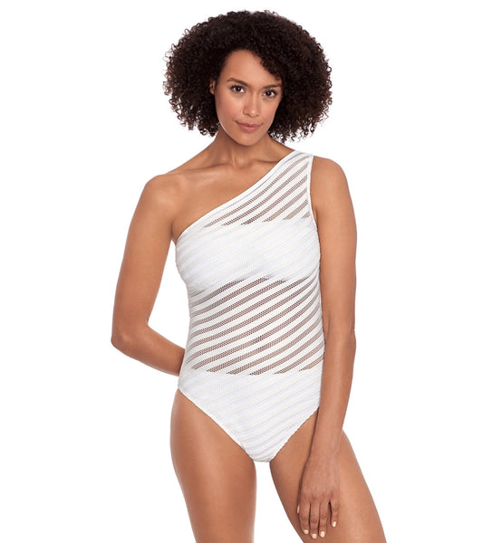 Lauren Ralph Lauren Women's Ottoman One Shoulder One Piece Swimsuit