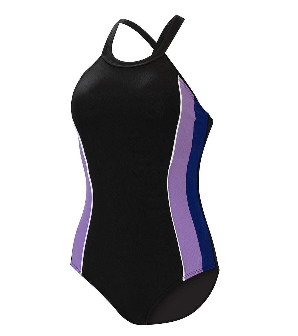 Dolfin Aquashape Women's Color Block High Neck One Piece Swimsuit