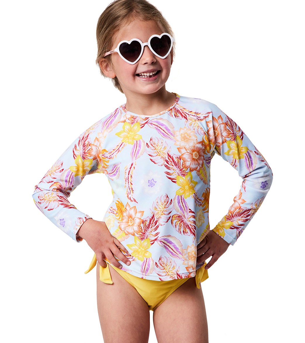 Snapper Rock Girls' Boho Tropical Sustainable Long Sleeve Rashguard (Big Kid)