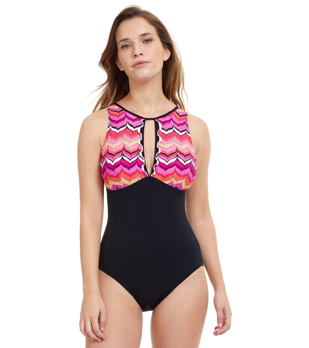 Profile by Gottex Women's Palm Springs High Neck One Piece Swimsuit