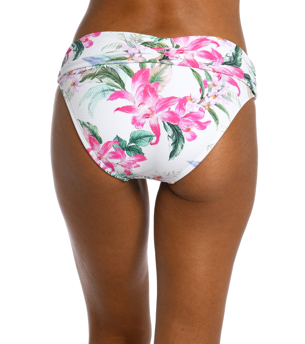 La Blanca Women's Mystic Palms Shirred Band Hipster Bikini Bottom